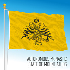 Mount Athos official flag, Greece, vector illustration