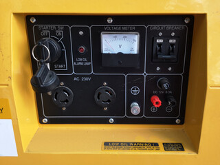 Fototapeta premium Control generator panel texture with lots of buttons