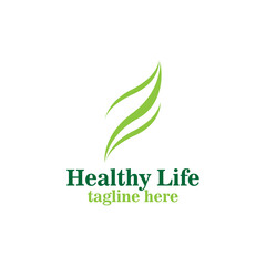 healthy life design logo vector