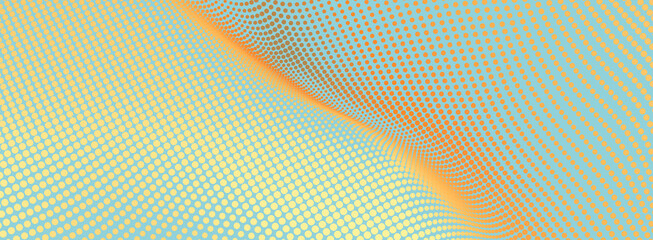 Halftone gradient background. Vibrant trendy texture, with blending colors. Cover design template. 3d network design with particles. Can be used for advertising, marketing, presentation.