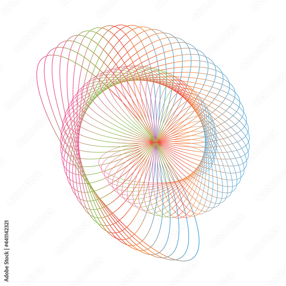 Wall mural spirograph abstract element on a white background.