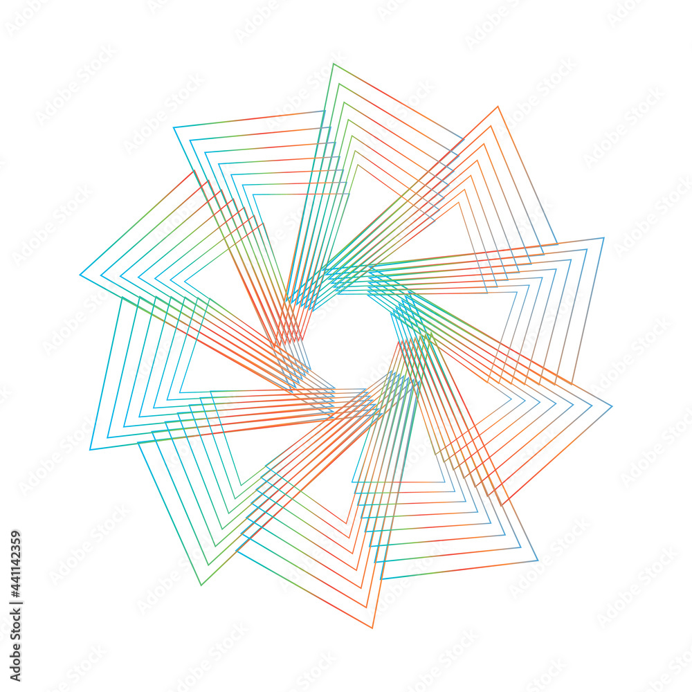 Wall mural spirograph abstract element on a white background.