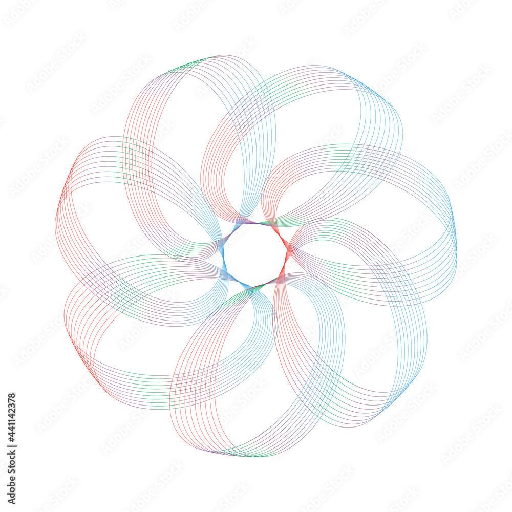 Wall mural spirograph abstract element on a white background.