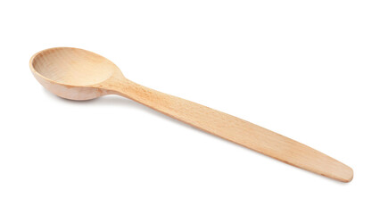 Wooden spoon isolated on white. Cooking utensil