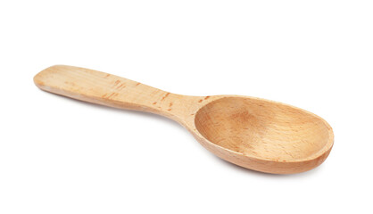 Wooden spoon isolated on white. Cooking utensil