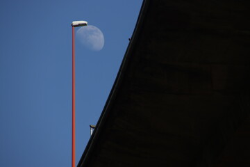 Moon in a sunny day