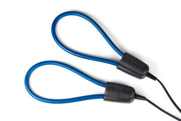 Blue electric ultraviolet shoes dryer isolated over white