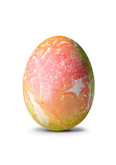 Colored egg with shadow on white background