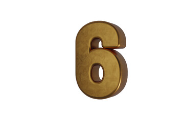 Digit number alphabet golden metallic glossy letter. 3d rendering illustration