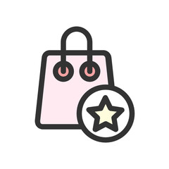 Favorite Cart filled outline icon