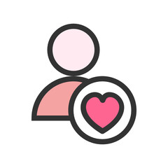 Love User filled outline icon
