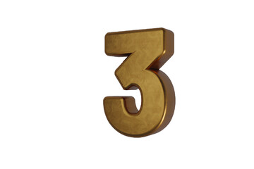 Obraz premium Digit number alphabet golden metallic glossy letter. 3d rendering illustration