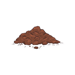 Heap of cocoa powder hand drawn engraving vector illustration isolated.