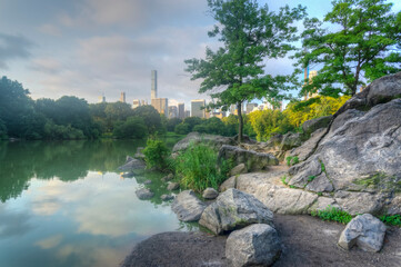 Central Park, New York City at the lake - Powered by Adobe