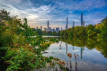 Naklejka premium Central Park, New York City at the lake