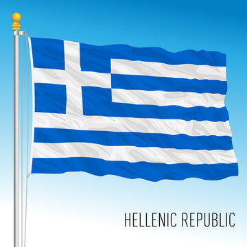 Greece official national flag, European Union, vector illustration