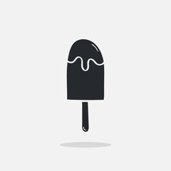Hand drawn Ice cream icon Design Template. Illustration vector graphic. doodle ice cream black glyph style isolated on white background. Perfect for for cafe menu, birthday card decoration.