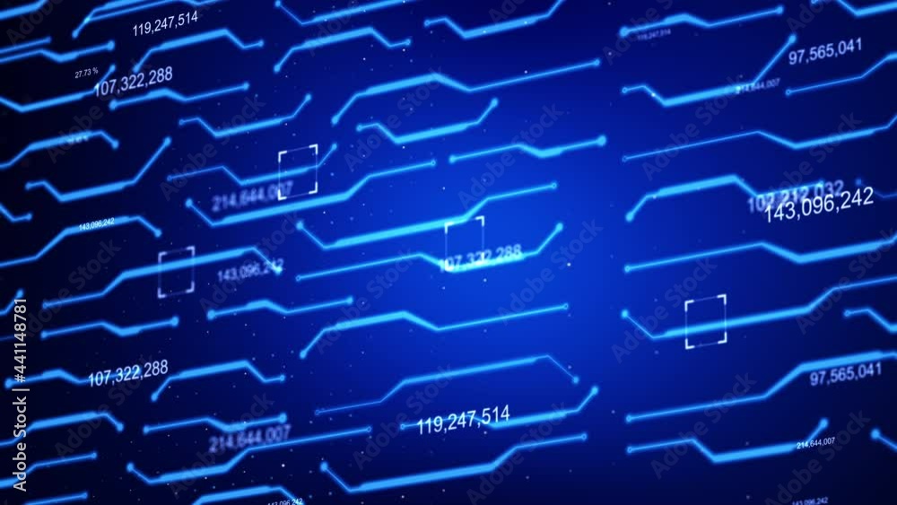 Poster abstract background cyber technology line moving with counter and count down number, technology back