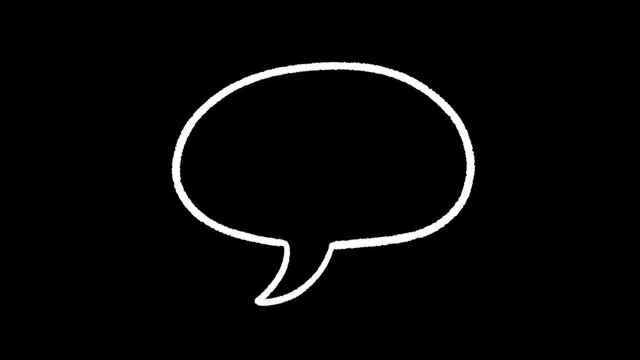 Speech bubble doodle, hand drawn stop motion animation on white and black backgrounds