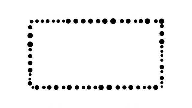 Dotted black frame on a white background, stop motion animation