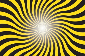 Abstract yellow and black background with sun ray. Summer vector illustration