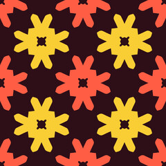 Seamless pattern with bright geometric ornament.