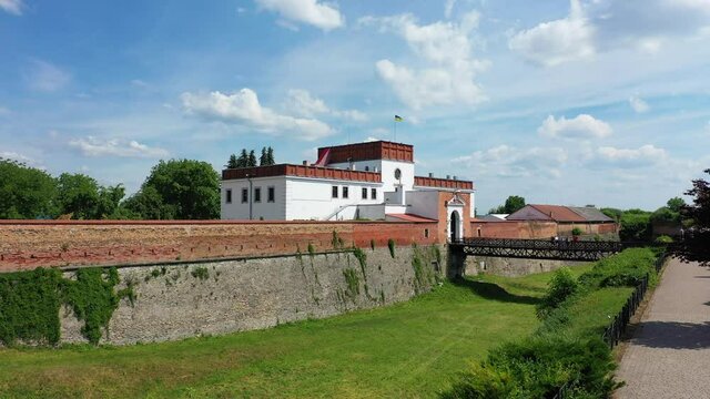 Drone video of Castle in Dubno, Ukraine