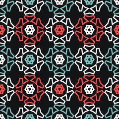 Seamless pattern with bright geometric ornament.