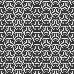 Trendy background pattern with black and white ornament, wallpaper. Seamless pattern, texture