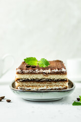 Cheese cake tiramisu. Space for text.