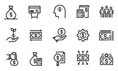 Finance, Payment, Investment Strategy icons vector design 