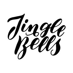 Jingle bells christmas lettering quote., vector illustration.