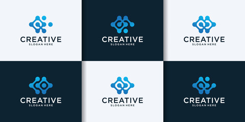 creative technology letter c logo design collection