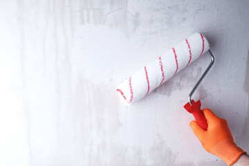 Priming the wall with roller