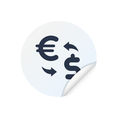 Exchange Euro to Dollar - Sticker