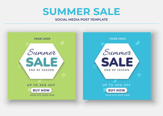 Obraz premium Summer sale poster, super sale social media post and flyer