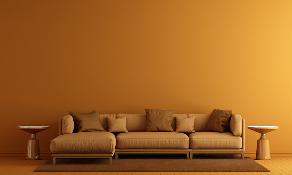 Modern cozy living room interior and sofa and wall texture background