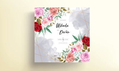 Elegant wedding card floral design