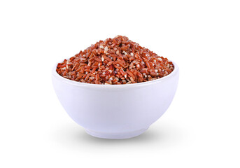 bowl of riceberry islated on white background