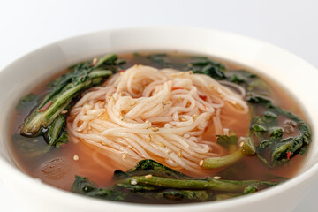 radish noodles on a white background