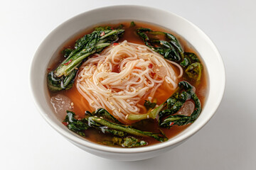 radish noodles on a white background