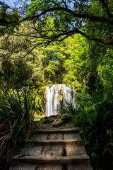 Spring in Salt Dels Murris waterfall, La Garrotxa, Girona, Spain