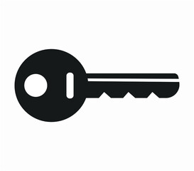 Black key icon. Home or safe access. Safety.