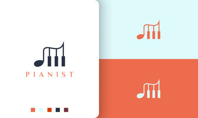 simple and modern logo or icon for piano app