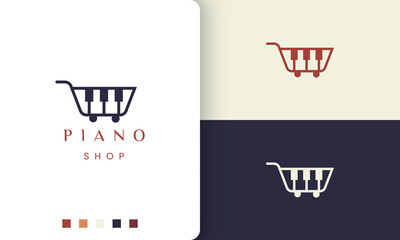 simple and modern logo or icon for piano shop