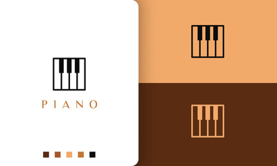 square piano logo in simple and modern style perfect for musician or music studio - obrazy, fototapety, plakaty