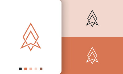 explorer or compass logo vector design with simple and modern style