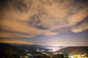 Night sky in Sant Miquel De Castello church, La Garrotxa, Spain