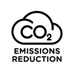 CO2 carbon emissions vector concept icon badge