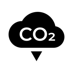 CO2 carbon emissions vector concept icon badge